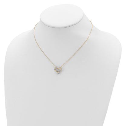 Sterling Silver CZ Heart Necklace