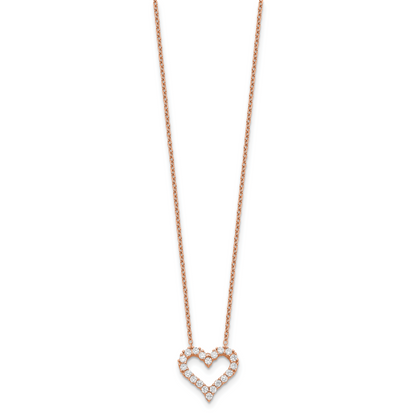 Sterling Silver CZ Heart Necklace