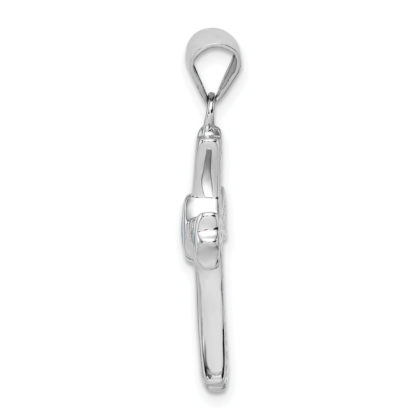 Sterling Silver Blue Opal Small Cross Pendant