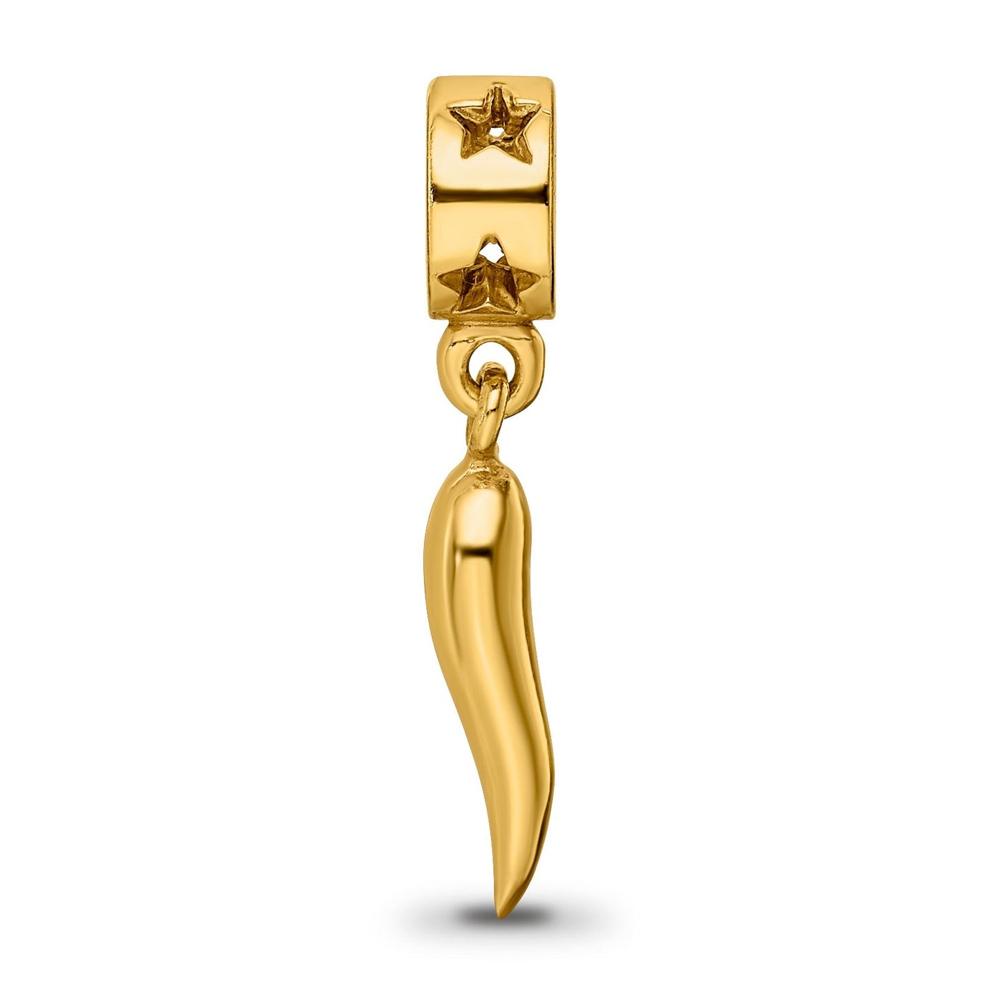 Silver Gold-plated Italian Horn Dangle Pendant
