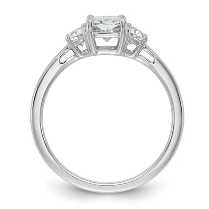 14K White Gold Lab Diamond 3 Stone Semi Mount Engagement Ring