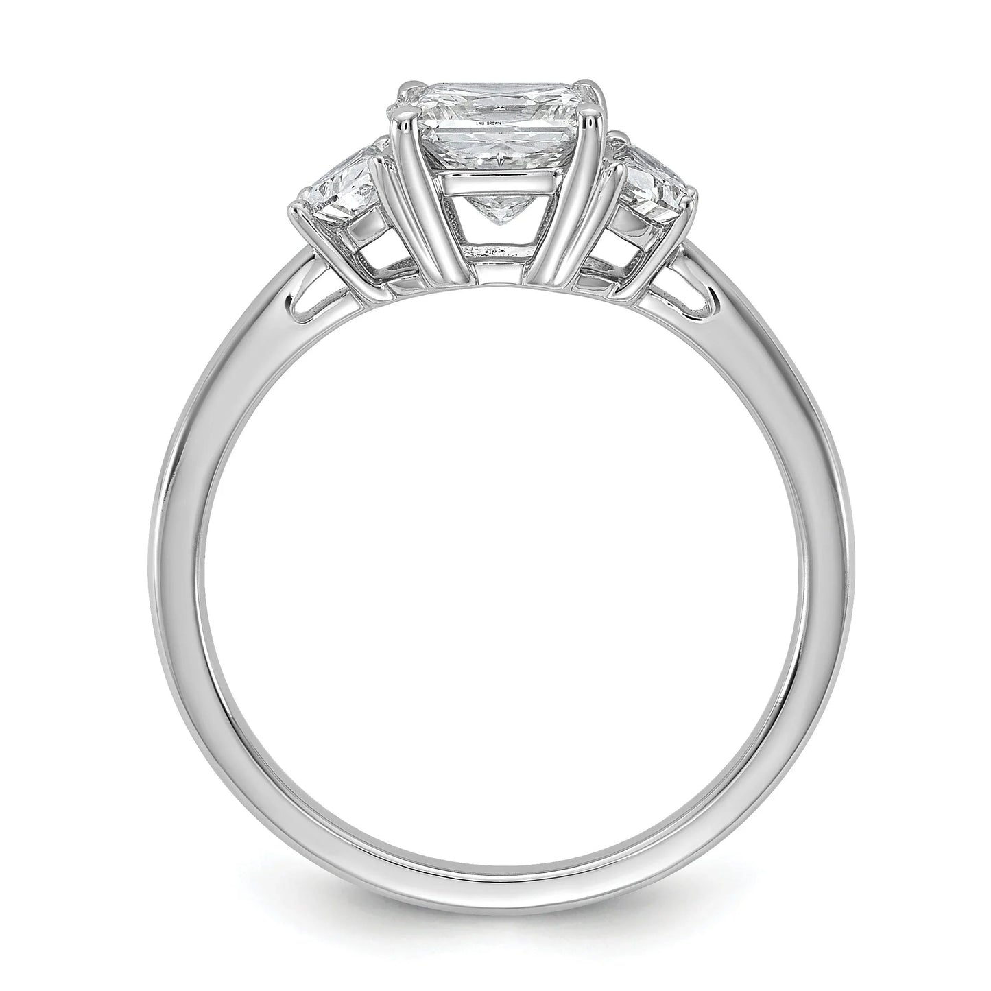 Lab Grown Diamond Princess and Half-moon 3-Stone Bridal Ring