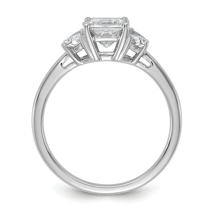 Lab Grown Diamond Princess and Half-moon 3-Stone Bridal Ring