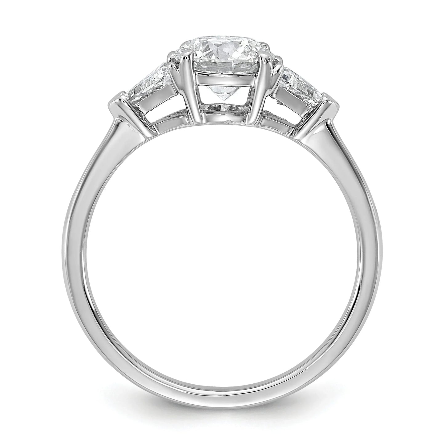 14K White Gold Lab Grown Diamond 3-Stone Engagement Ring