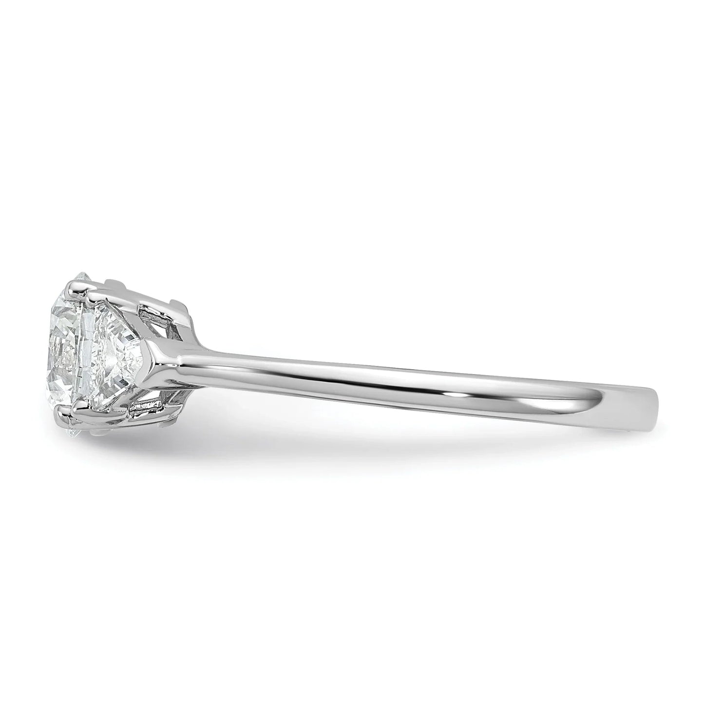 14K White Gold Lab Grown Diamond 3-Stone Engagement Ring