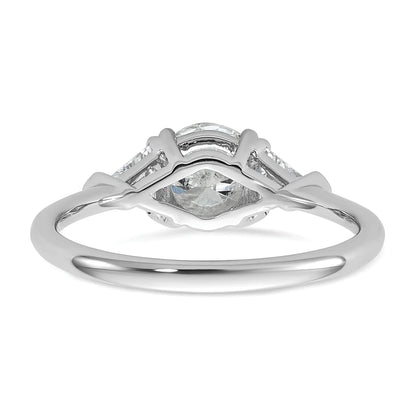 14K White Gold Lab Grown Diamond 3-Stone Engagement Ring