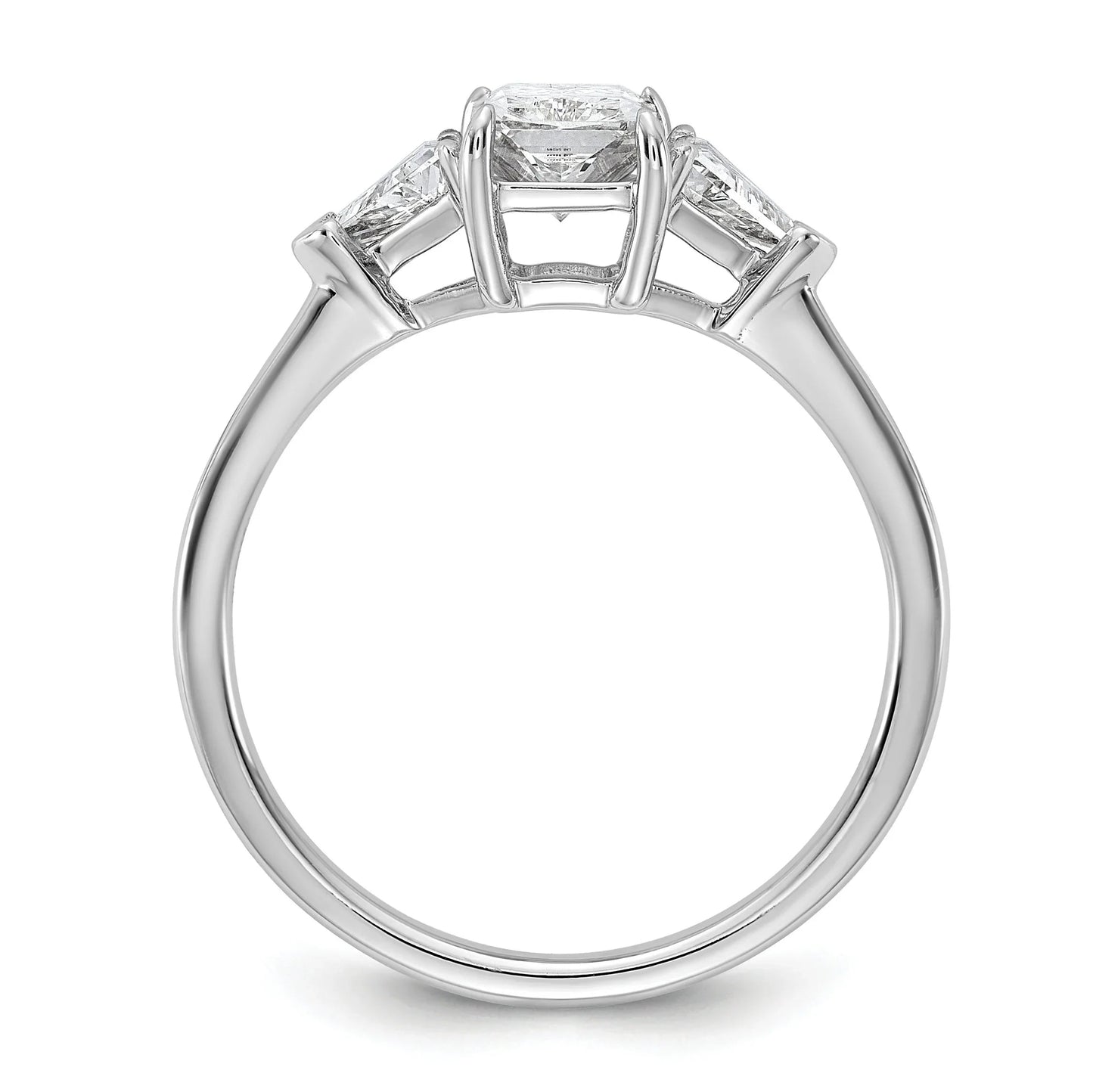 14K White Gold Lab Grown Diamond 3-Stone Bridal Ring
