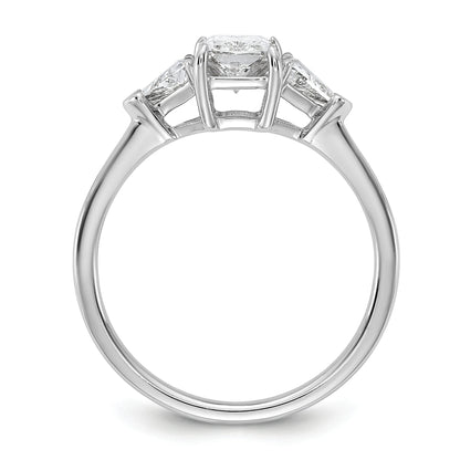 14K White Gold Lab Grown Diamond 3-Stone Bridal Ring