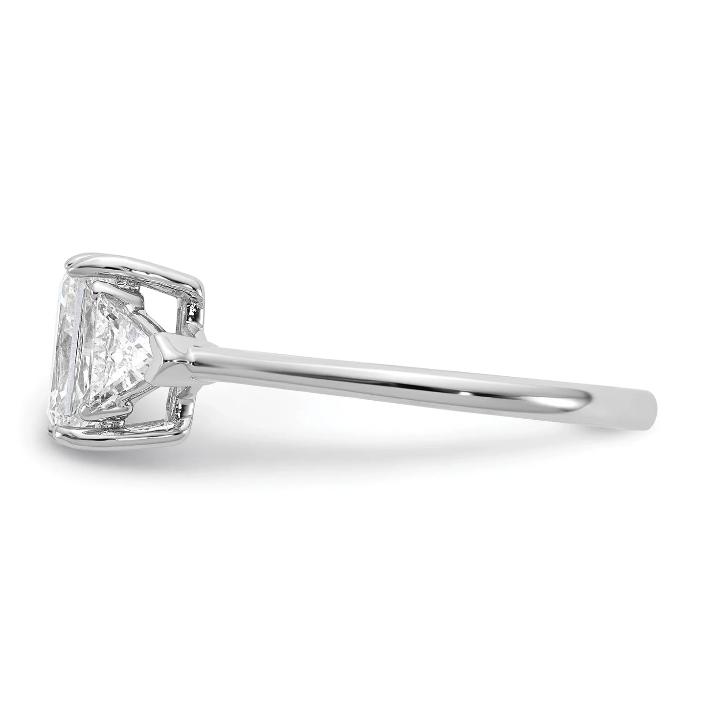 14K White Gold Lab Grown Diamond 3-Stone Bridal Ring