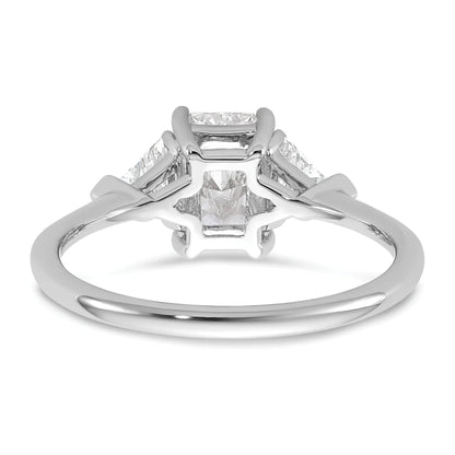 14K White Gold Lab Grown Diamond 3-Stone Bridal Ring