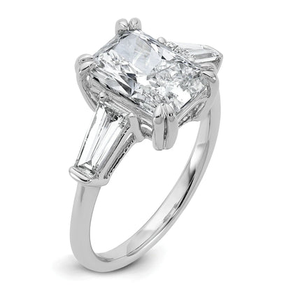 14K White Gold Lab Grown Diamond Baguette 3-Stone Bridal Rings