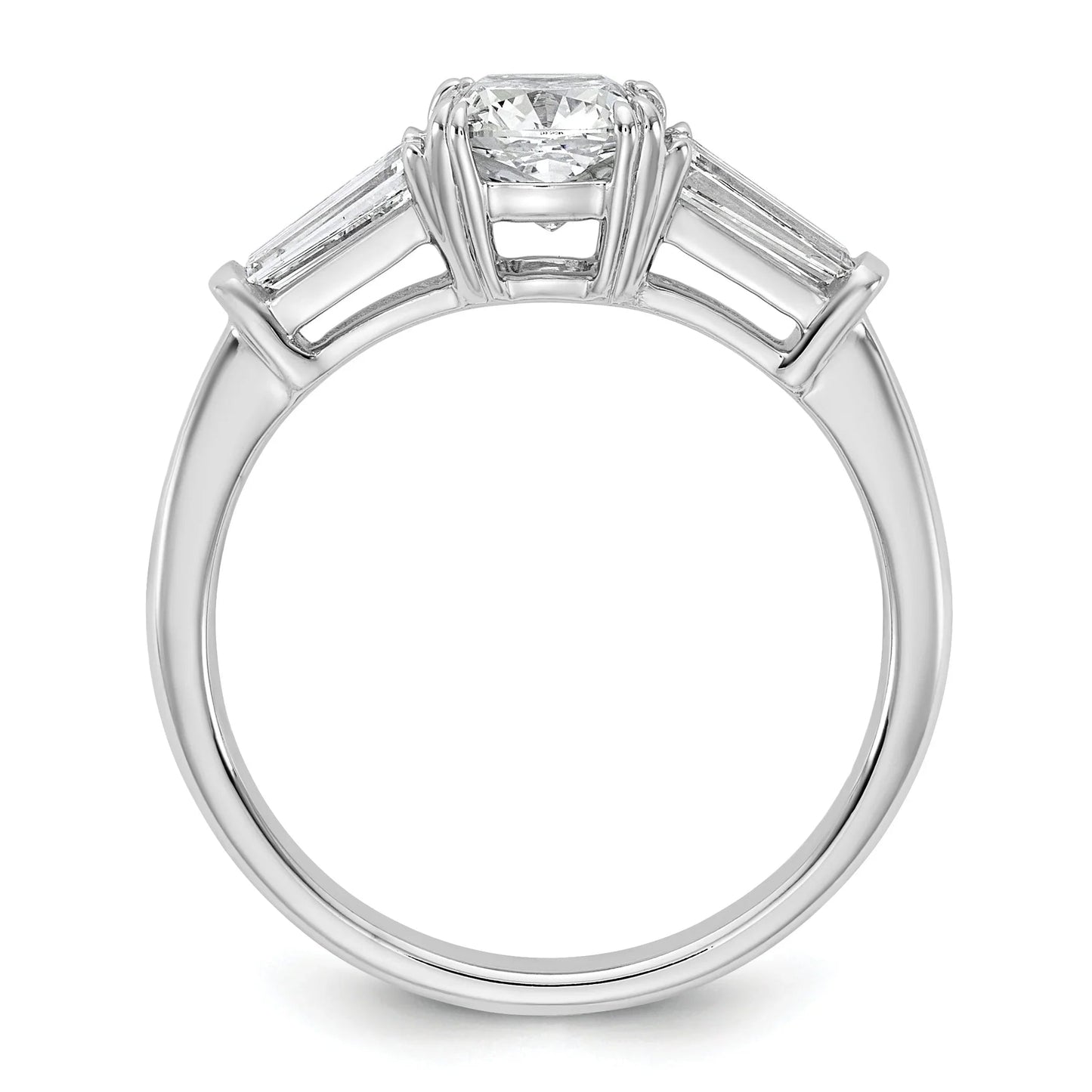 Lab Grown Diamond Princess & Half-Moon 3-Stone Bridal Ring