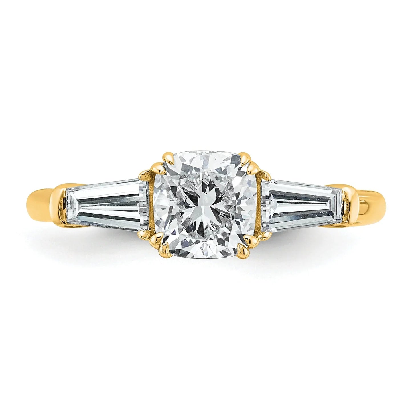 Lab Grown Diamond Princess & Half-Moon 3-Stone Bridal Ring