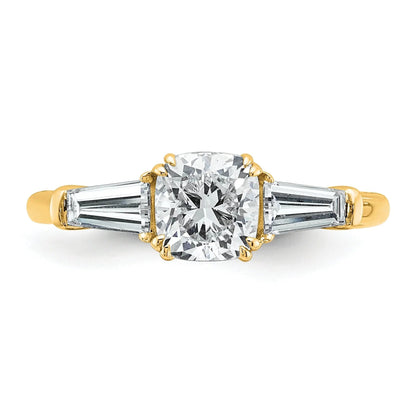 Lab Grown Diamond Princess & Half-Moon 3-Stone Bridal Ring