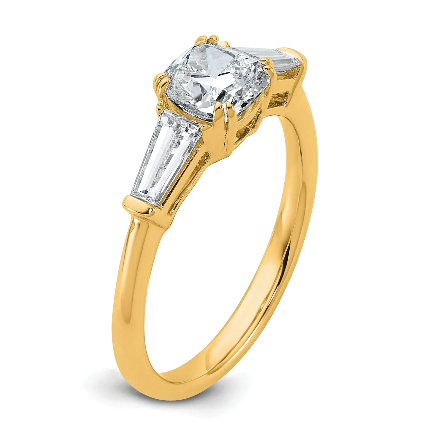 Lab Grown Diamond Princess & Half-Moon 3-Stone Bridal Ring