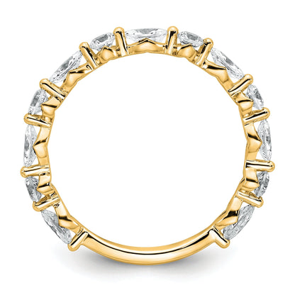 0.75 Ct Lab Grown Diamond Prong 14K Yellow Gold Alternating Wedding Enhancer Band