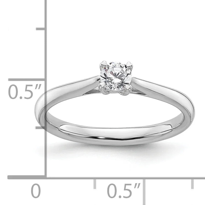 14K Gold Lab Grown Round Diamond Solitaire Ring
