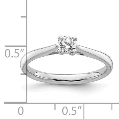 14K Gold Lab Grown Round Diamond Solitaire Ring