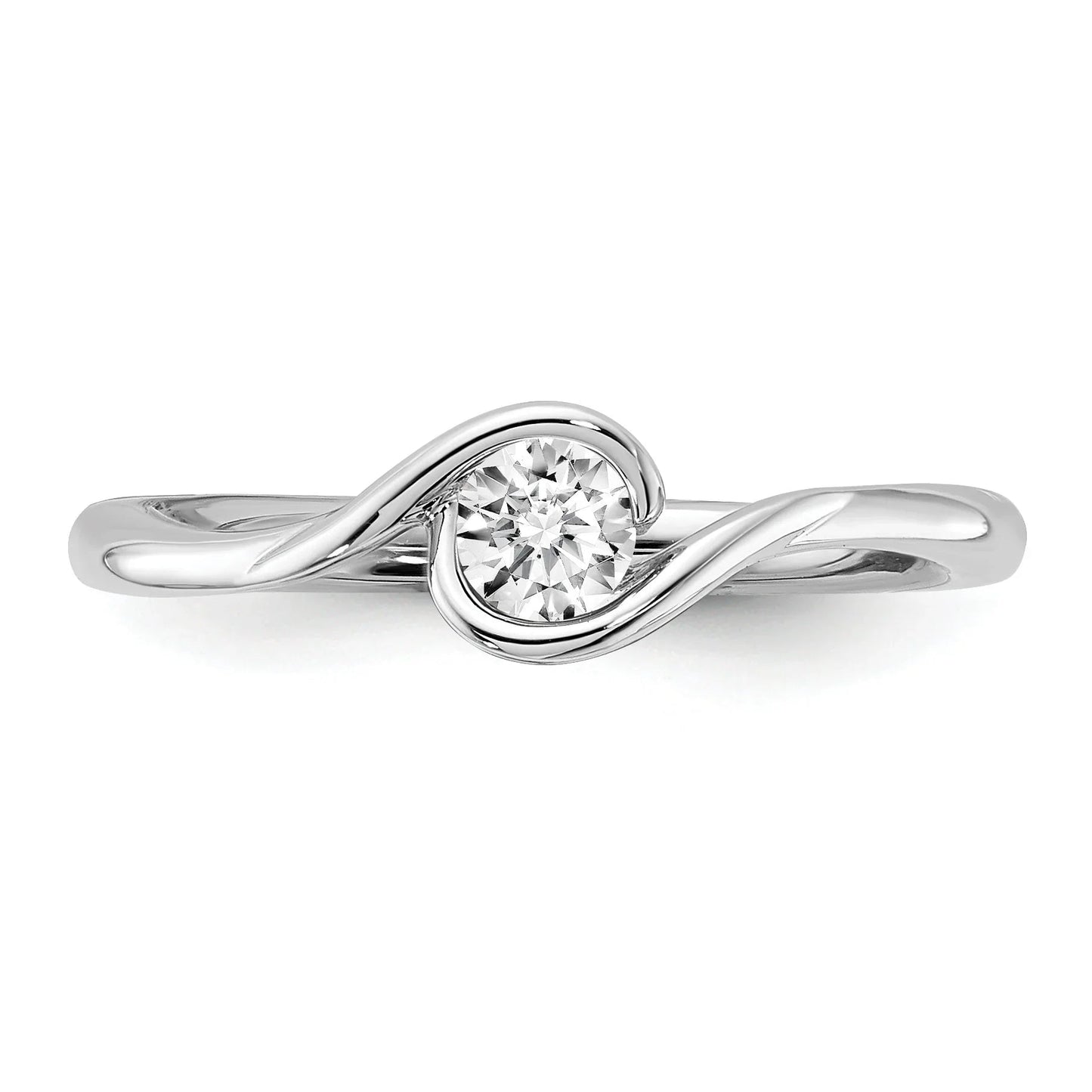 14k White Gold Lab Grown Diamond Round Solitaire Engagement Ring