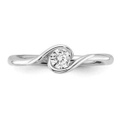 14k White Gold Lab Grown Diamond Round Solitaire Engagement Ring