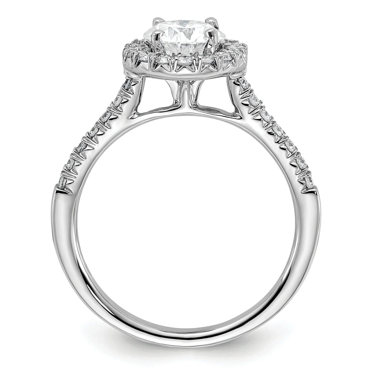14k White Gold Lab Grown Diamond Halo Ring Semi Mount