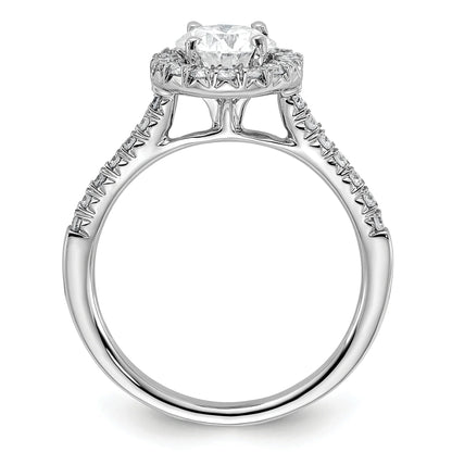 14k White Gold Lab Grown Diamond Halo Ring Semi Mount