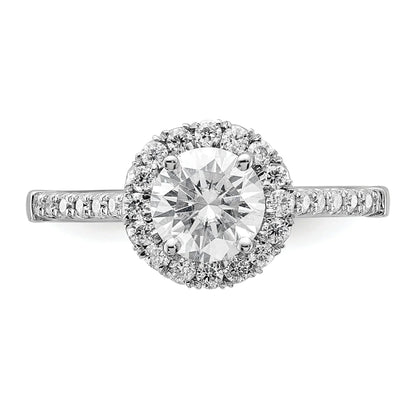 14k White Gold Lab Grown Diamond Halo Ring Semi Mount