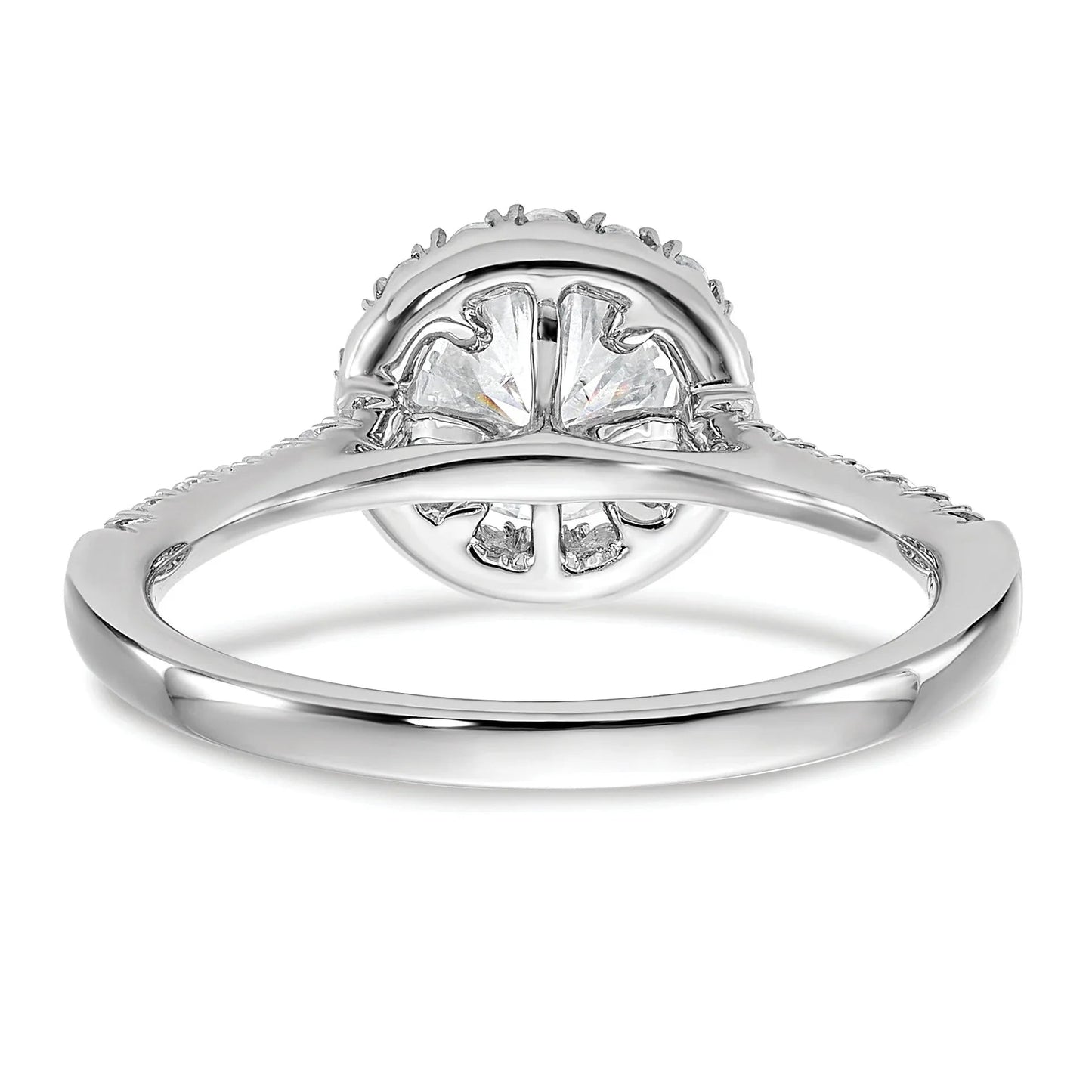 14k White Gold Lab Grown Diamond Halo Ring Semi Mount
