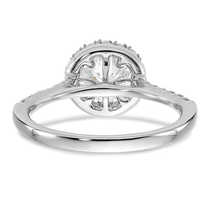 14k White Gold Lab Grown Diamond Halo Ring Semi Mount