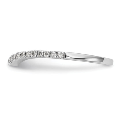 0.12 Ct Round Lab Diamond Pavé 14K White Gold Curved Wedding Enhancer Band