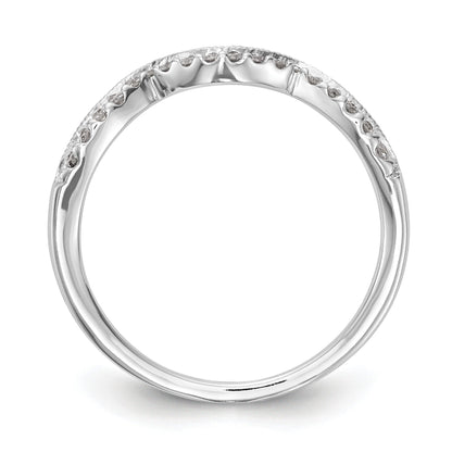 Round Lab Diamond Pavé 14K White Gold Curved Wedding Enhancer Band