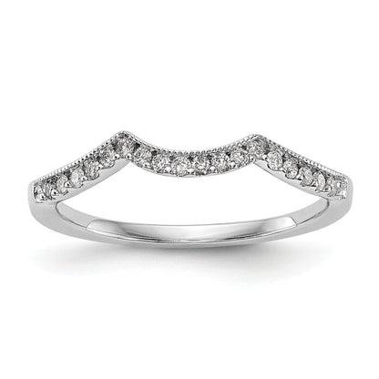 Round Lab Diamond Pavé 14K White Gold Curved Wedding Enhancer Band