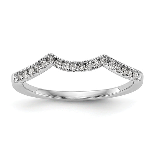Round Lab Diamond Pavé 14K White Gold Curved Wedding Enhancer Band
