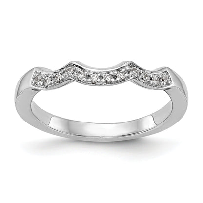 0.12 Ct Round White Lab Grown Diamond Pavé 14K White Gold Wedding Band Enhancer