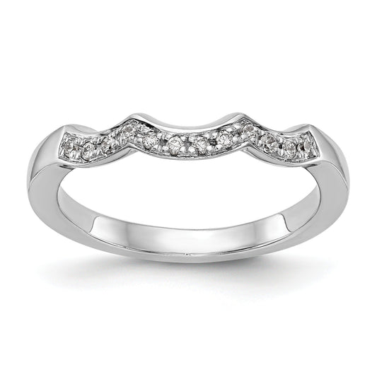 0.12 Ct Round White Lab Grown Diamond Pavé 14K White Gold Wedding Band Enhancer