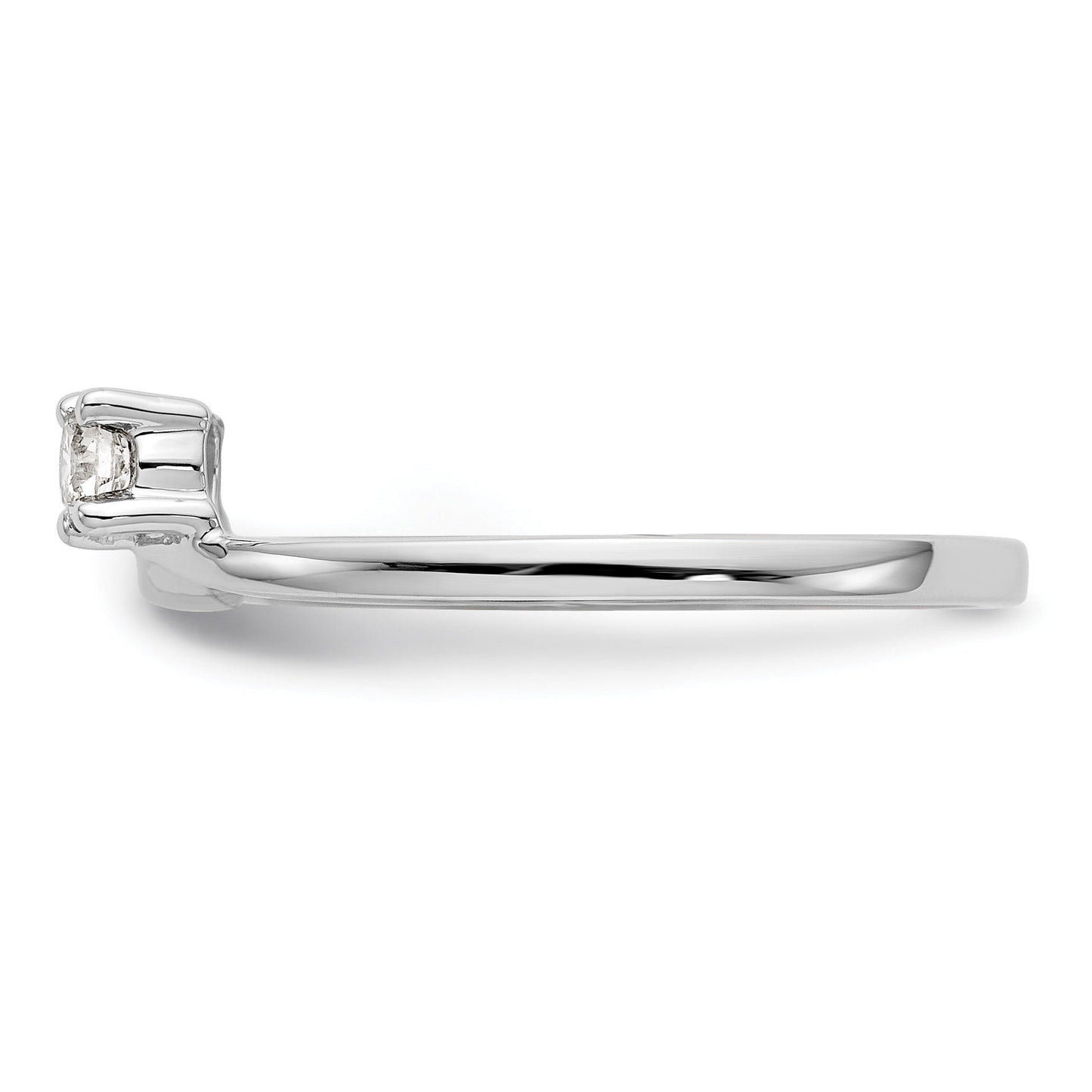 0.5 Ct Round White Diamond Prong 14K White Gold Ring Wrap Enhancer