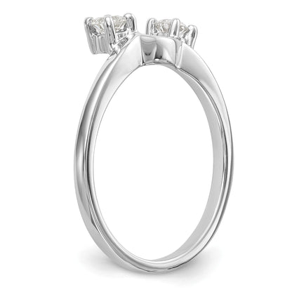 0.5 Ct Round White Diamond Prong 14K White Gold Ring Wrap Enhancer