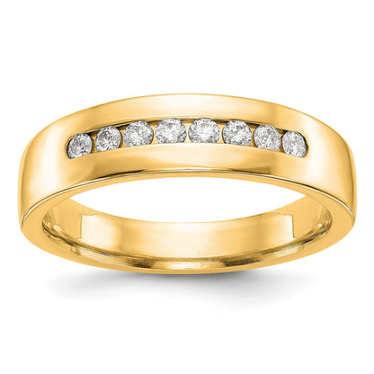 14K Gold 8-Stone 1/2 ct Diamond Men's Channel Band Ring