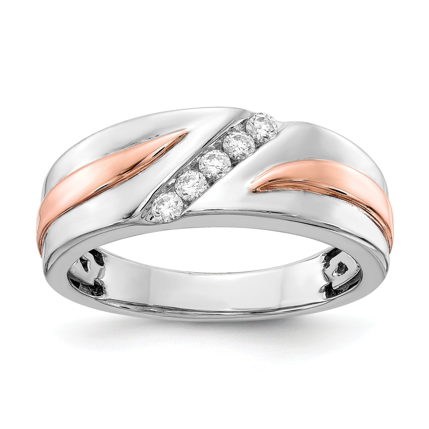 14k Gold 1/5 carat Lab Grown Diamond Five Stone Men's Ring