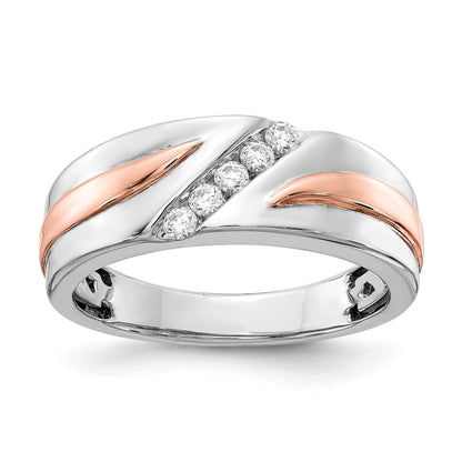 14k Gold 1/5 carat Lab Grown Diamond Five Stone Men's Ring