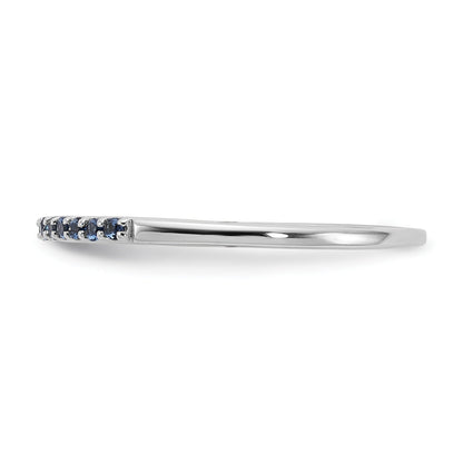 0.24 Ct Round Blue Sapphire Prong White Gold Half Eternity Ring