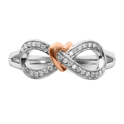 14k Gold Diamond Infinity with Heart Ring