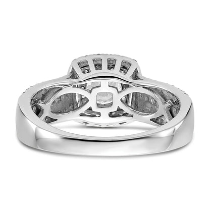 Two-Tone Eternal Promise Lab Grown Diamond Halo Complete Ring 0.87 ct