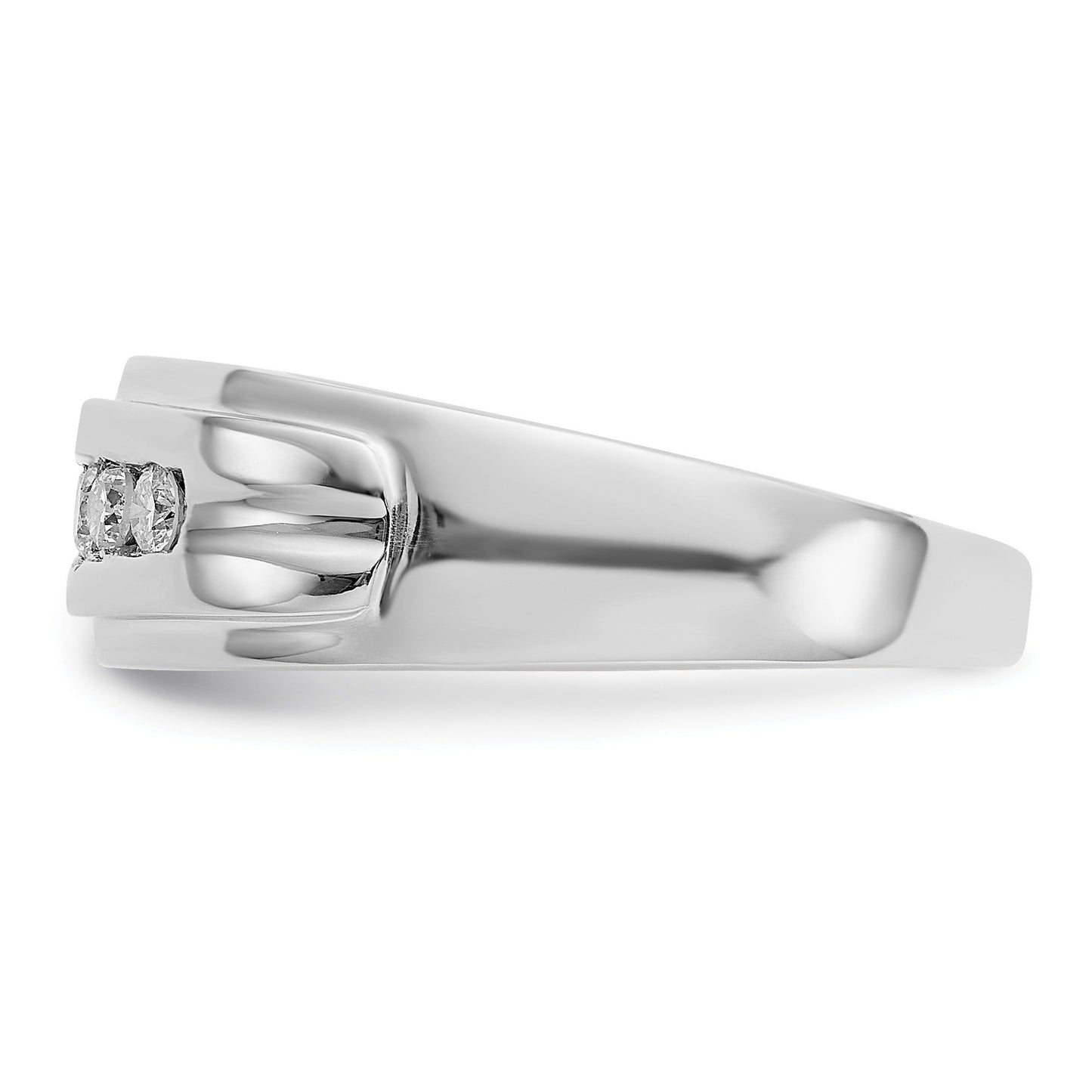 14k White Gold 1/4 ct 5 Stone Lab Grown Diamond Men's Channel Band Ring
