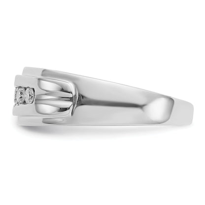 14k White Gold 1/4 ct 5 Stone Lab Grown Diamond Men's Channel Band Ring