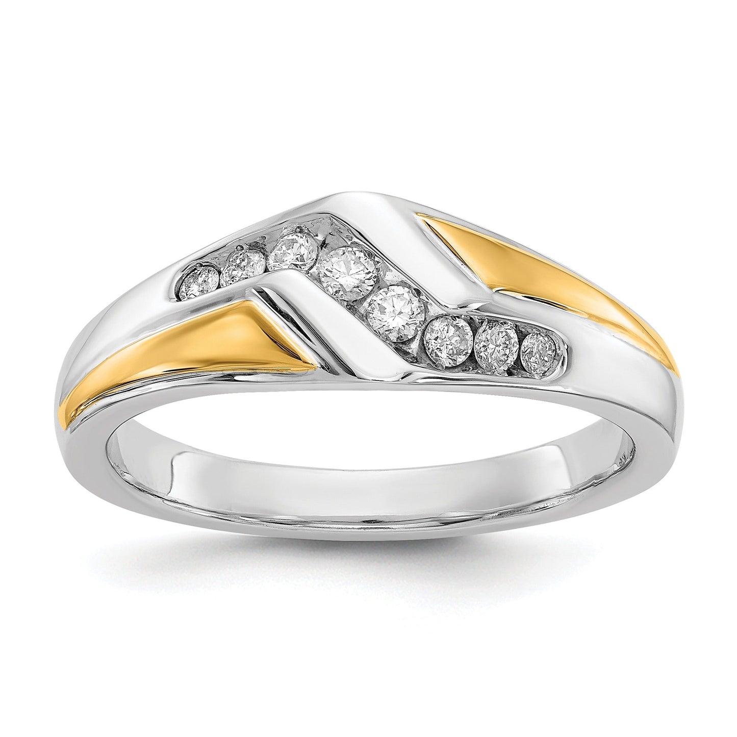 1/4 ct Lab Grown Diamond Men's Wedding Band Ring 14k Two-tone