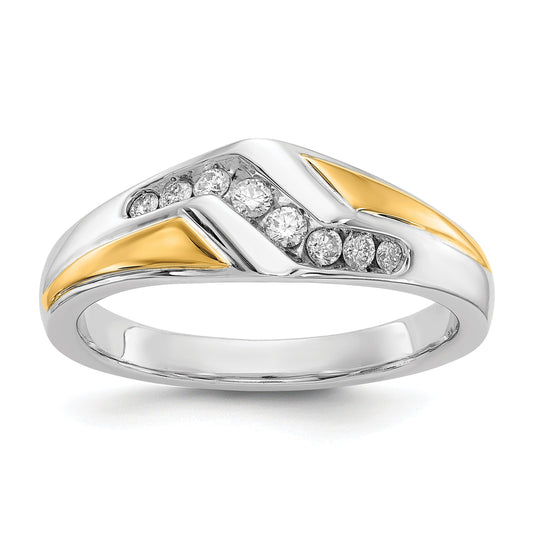 1/4 ct Lab Grown Diamond Men's Wedding Band Ring 14k Two-tone