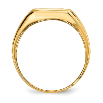 14k Gold Lab Grown Diamond and Onyx Cross Men's Ring