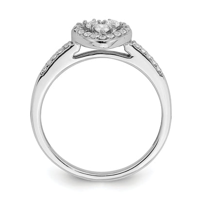 0.26 Ct 10k White Gold Lab Grown Diamond Cluster Halo Pave Engagement Ring