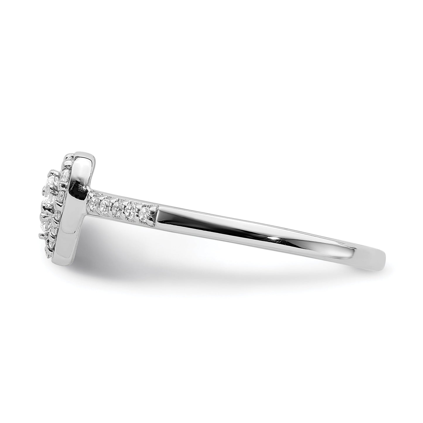 0.26 Ct 10k White Gold Lab Grown Diamond Cluster Halo Pave Engagement Ring